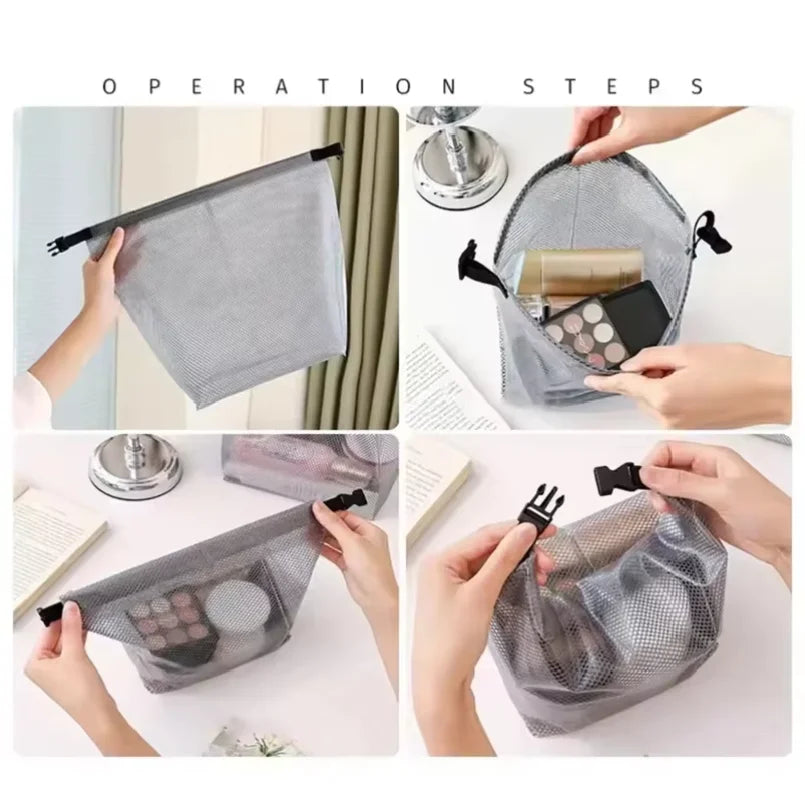 Waterproof Travel Makeup Storage Bag Portable Handheld Cosmetic Pouch Large Capacity for Women Outdoor
