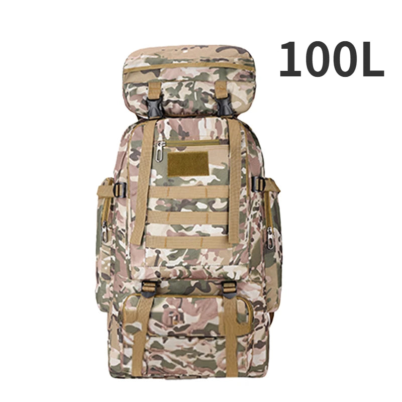 80L/100L  Mountaineering Bag Climb Bag Tactical Backpacks Large Backpack Outdoors Hiking Camping Travel Bags