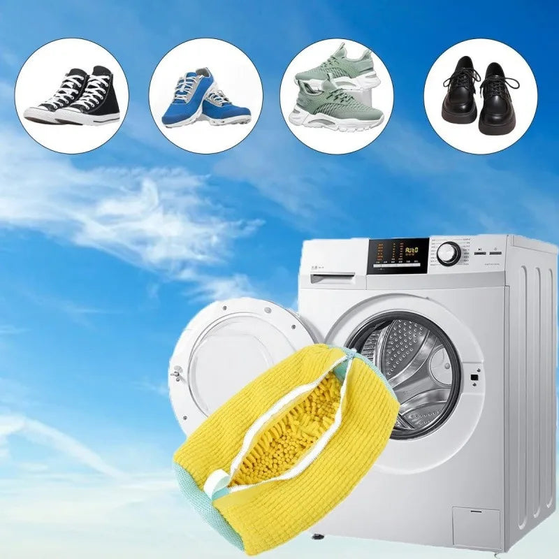 1PCS Wash Shoes Bag Padded Net Laundry Shoes Protector Fluffy Fibers Polyester Washing Shoes Machine Laundry Bag Drying Bags