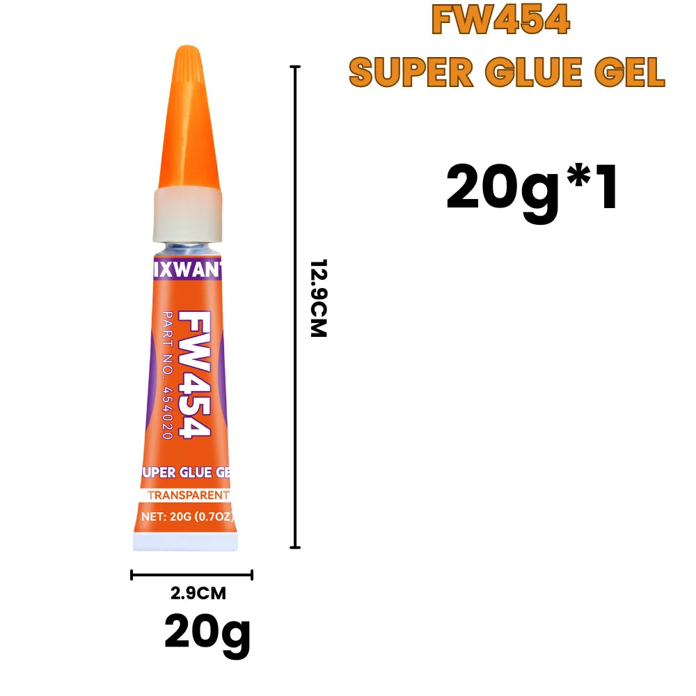 Super Glue Gel - Strong Instant Adhesive for Coral, Metal, Plastic, Wood, Ceramic, Rubber - Quick Dry & Waterproof 6g/20g