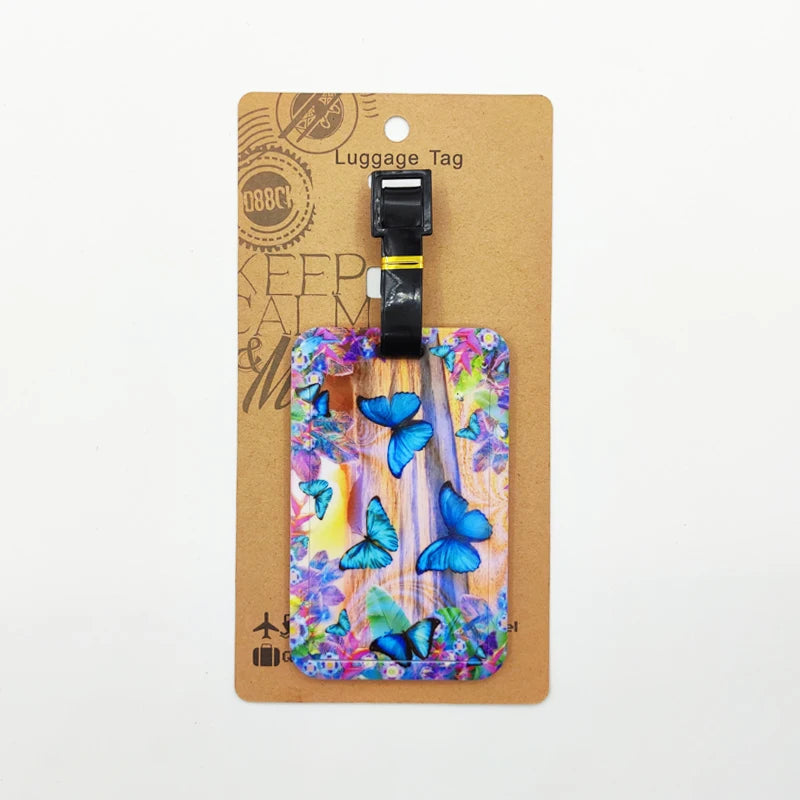 Butterfly Luggage Label Women Travel Luggage Tag Girls Suitcase ID Address Holder Baggage Boarding Portable Suitcase Ticket