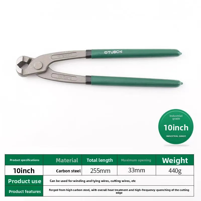 Industrial Grade Wire Tongs Multi-functional Tower Pincers Non-slip Grips Pliers Flat Top Cutting Pliers, Nail Pulling Pliers