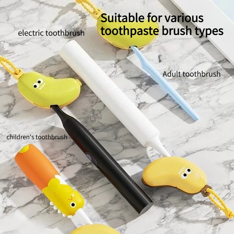 Toothbrush Protective Cover Independent Cute Banana Shaped Toothbrush Storage Dust Cover Travel Convenient Wash Toothpaste