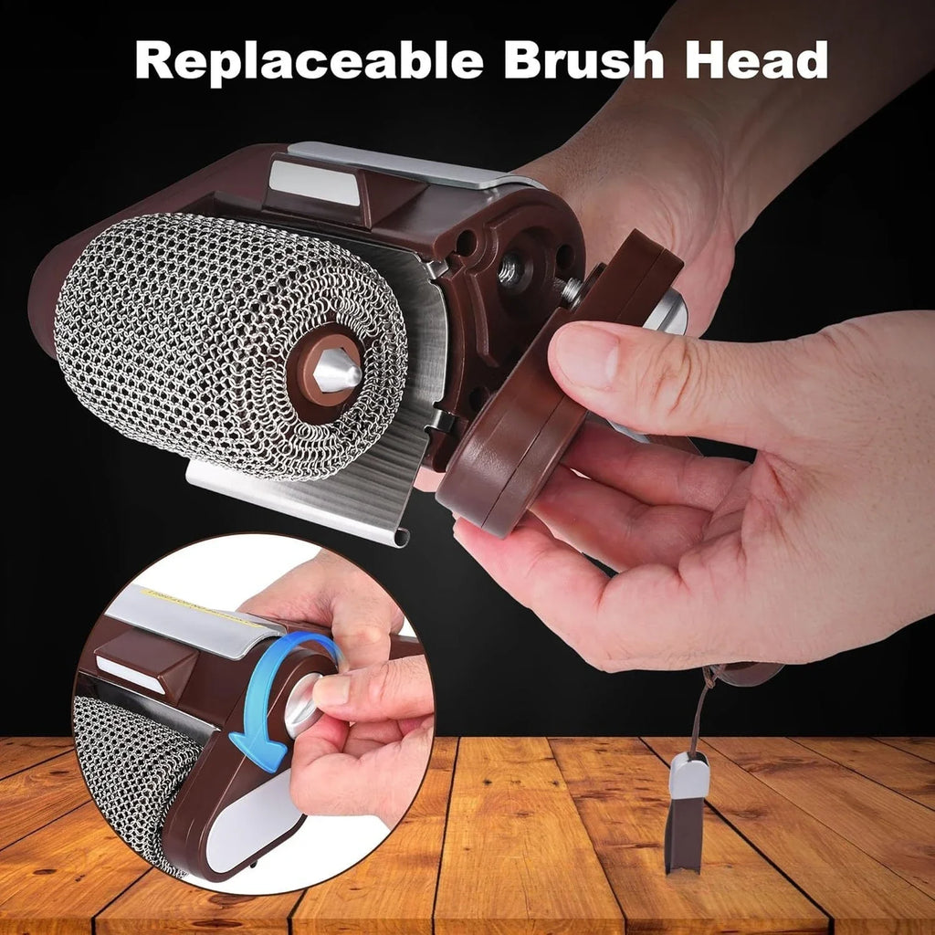 Electric Grill Brush Electric Grill Cleaner Brush Barbecue Cleaner Tool Rechargeable Cordless BBQ Grill Cleaner with LED Light