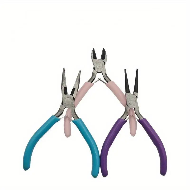 3pcs/set Multi Function Jewelry Pliers Needle Nose Diagonal Round Nose DIY Handmade Mini Tools