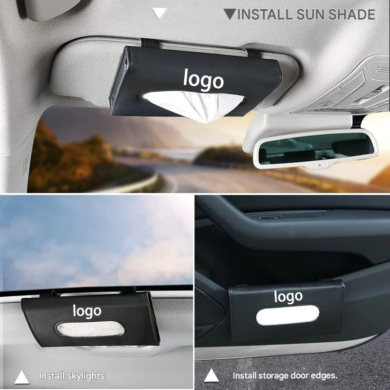 1Pcs Car Sun Visor Tissue Box And Car Sun Visor Organizer Multi-Pocke For Skoda Octavia VRS Kamiq Kodiaq RS Auto Interior