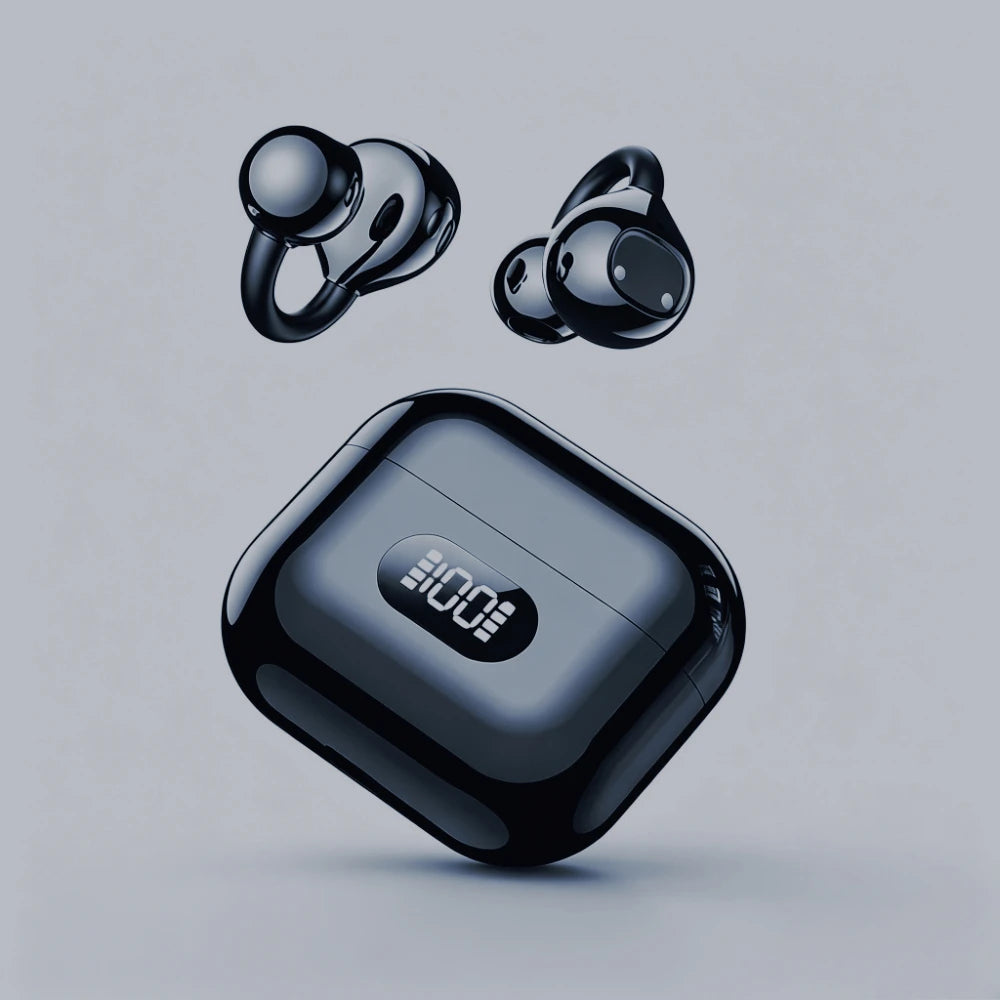 Portable Ear Clip Style Open Ear Earbuds Wireless Bluetooth Stereo Audio Clear HD Calls Touch ControlledHeadphones for Sports