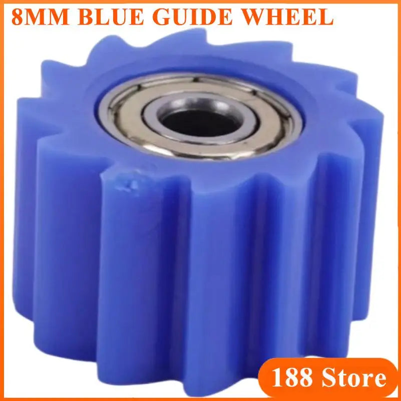 8mm blue chain tension wheel motorcycle guide roller wear-resistant durable accessory