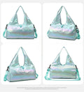 Glossy Fitness Bag Women's Large Capacity Lightweight Fashionable Handheld Yoga Training Waterproof Bag Sport Travel Bag