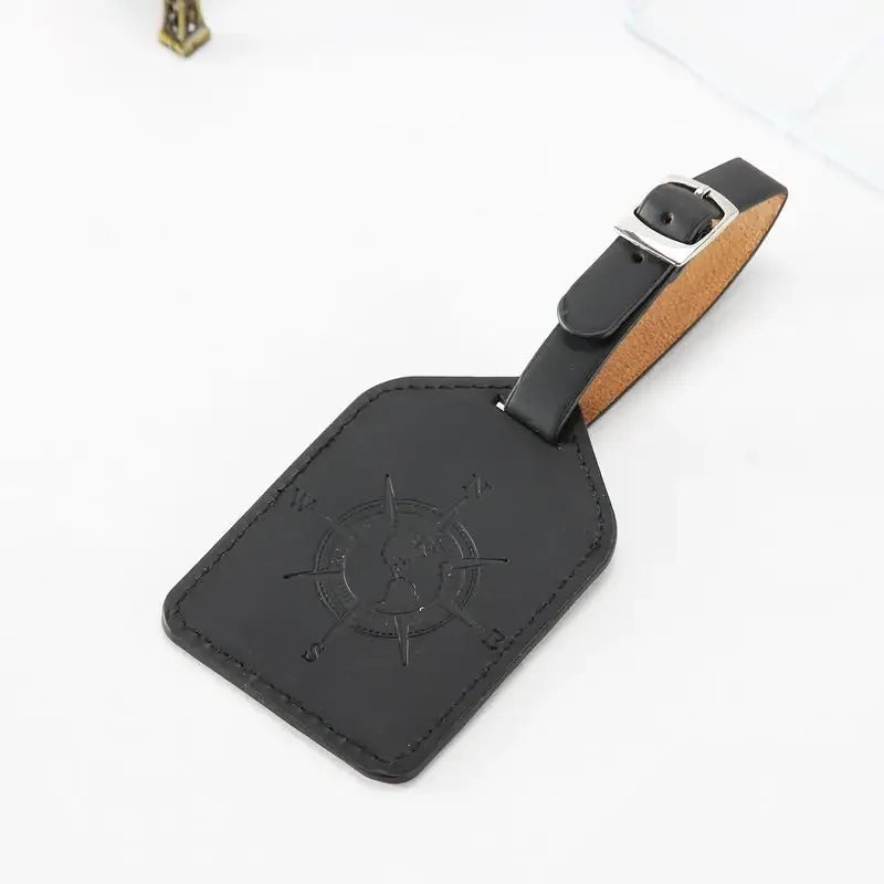 PU Leather Luggage Tag Suitcase Luggage Label Baggage Boarding Bag Tag Portable Name ID Address Holder Travel Accessories