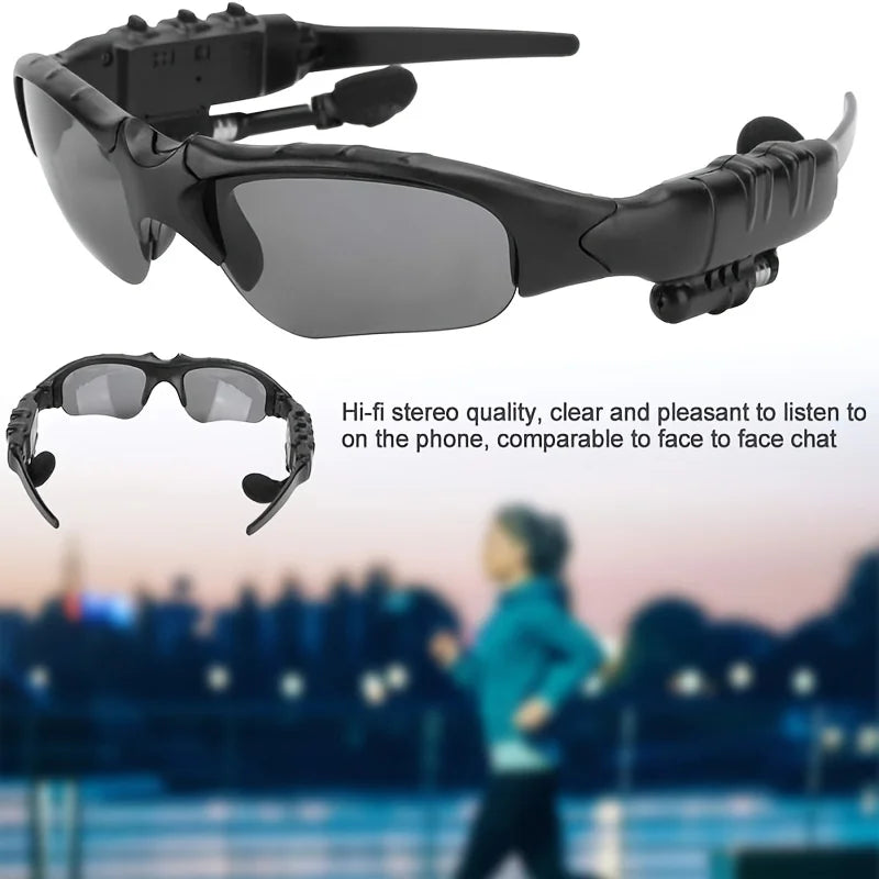 Stereo Earphones Wireless Headset with Mic Glasses Sunglasses for Driving Cycling Sports Noise Reduction Headphones