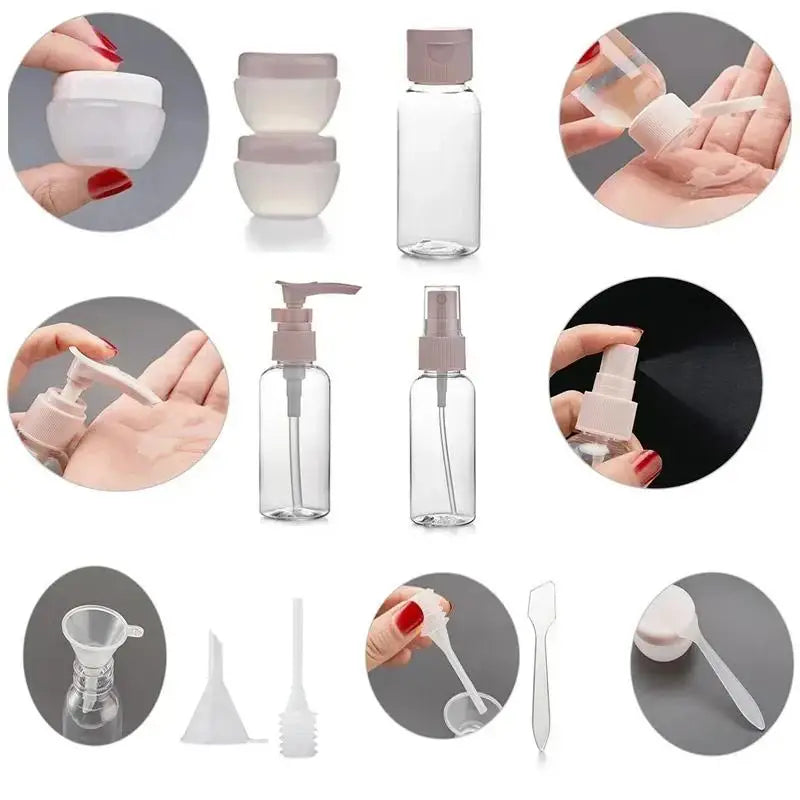 ㉸Perfume Bottle Set Refillable Spray Lotion Shampoo Shower Tube Bottling Refill Cosmetic Travel Liquid Container Portable Tool