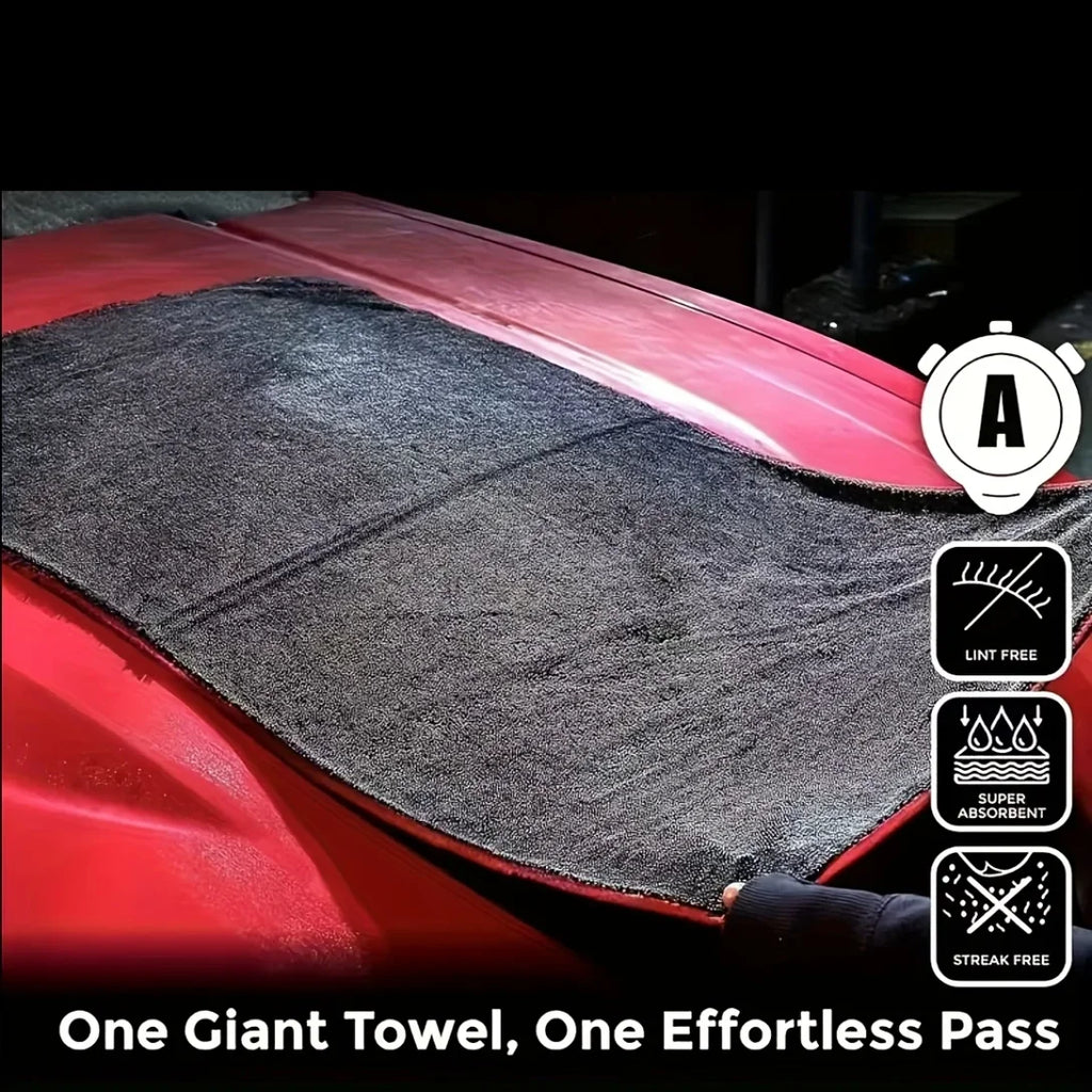 Ultra Absorbent Car Towel XXL Extra Large Microfiber Drying Towel - Ultra Absorbent Thickened Technology with Twist Ring Design