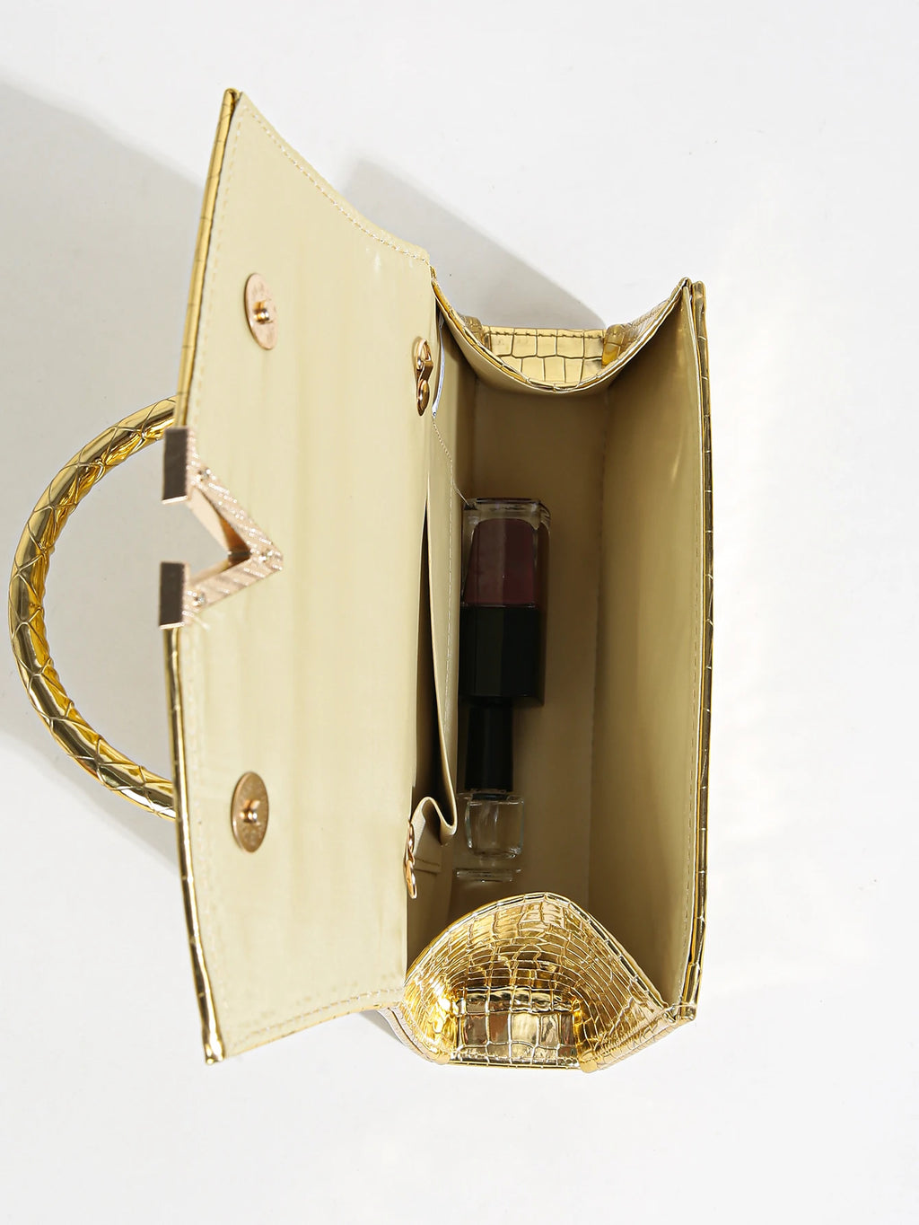 Women's Solid Color Mini Square Satchel Evening Bag, Elegant Dinner Chain Bag For Women,Elegant,Exquisite Patent Square Evening