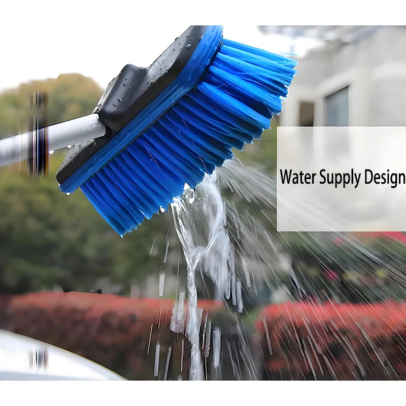 1 Piece Of Detachable Blue Three-Stage Telescopic Water Brush Car Wash Brush Long Handle Soft Brush Anti Scratch Car Wash Tool