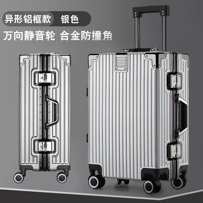 2-Pieces set travel luggage suitcase  20+26 inches aluminum frame with tsa lock, carry on size  featuring silent all-terrain wheels, a cup holder