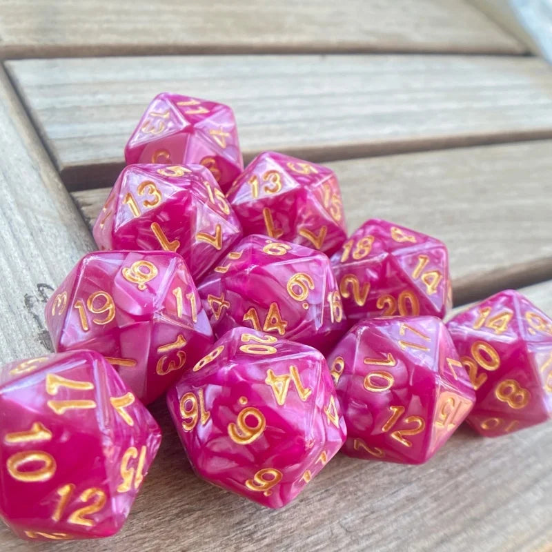 Cube 20 Sides D20 dungeon dices D&D Table board game 20 faces Acrylic Dice Sets Pearl Colorful dungeons and dragons d20 Dices