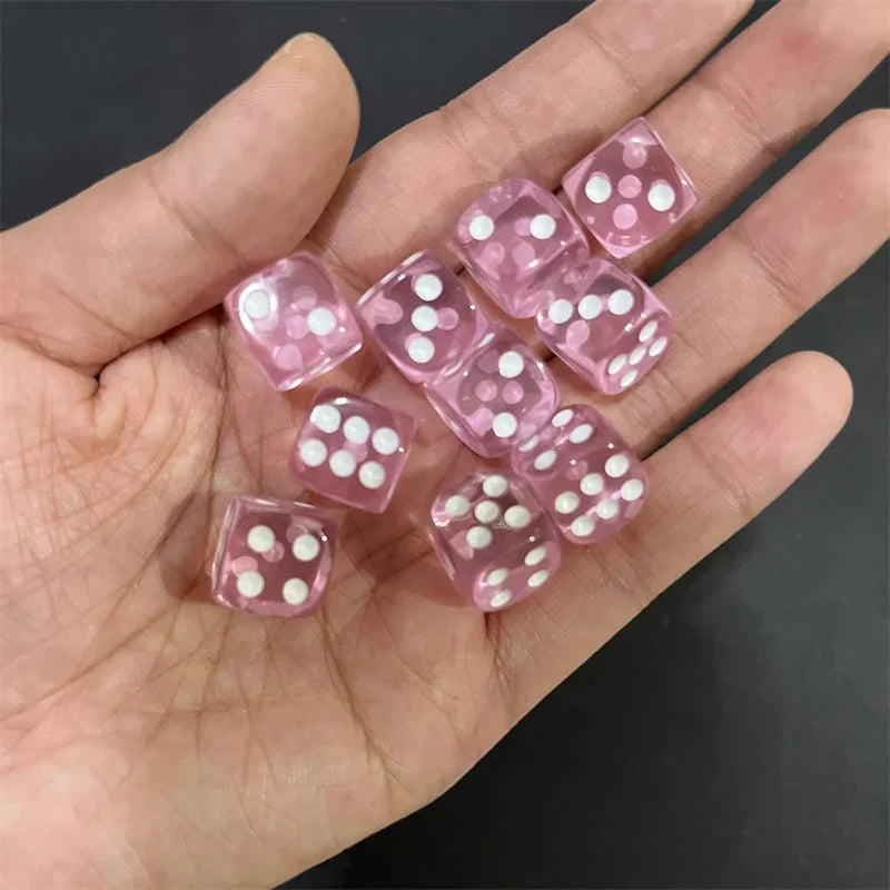 50pcs/Pack High Quality New 12mm Acrylic Transparent D6 Point Dice #12 Round Corner Boutique Dice