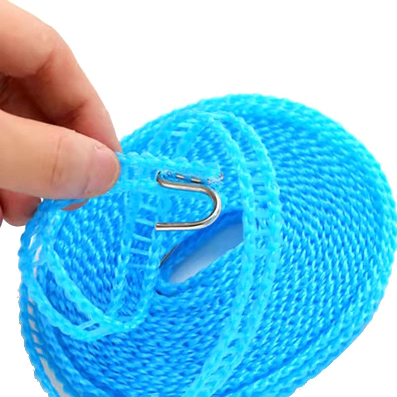 【D】Portable Wind-Resistant Clothesline 5m/10m Fence-Style Drying Rack for Indoor Outdoor Travel Use