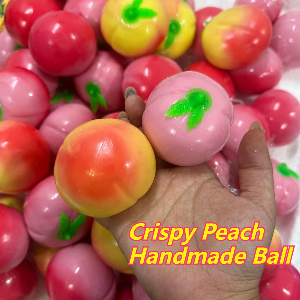Fruit Peach Handmade Ball Squishy Toy Crispy Sound Slow Rising Stress Relief for Adults Anti-Anxiety Squeeze Sensory Fidget Toy