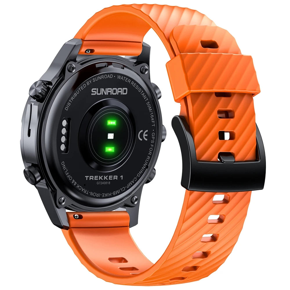 Sunroad GPS Sports Watch G7 Map Navigation Tracker Altimeter Compass Blood Oxygen Heart Rate Monitor Waterproof Men's Wristwatch