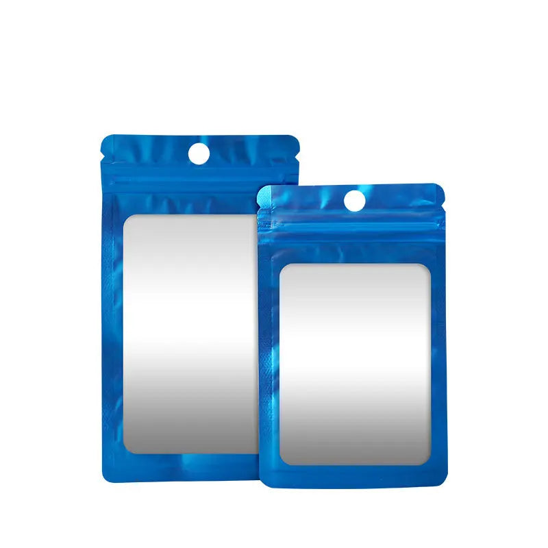 100 Colorful Aluminum Foil Ziplock Bags for Jewelry Storage, Matte Bags, Sealed Gift Packaging Bags, Printed Logo