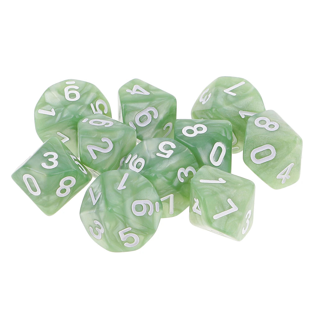 10pcs RPG DND Polyhedral Dice Set D10 D8 – Board Game Multi-sided Dice / 10 dés polyédriques RPG DND D10 D8 – Jeux de société multi-faces