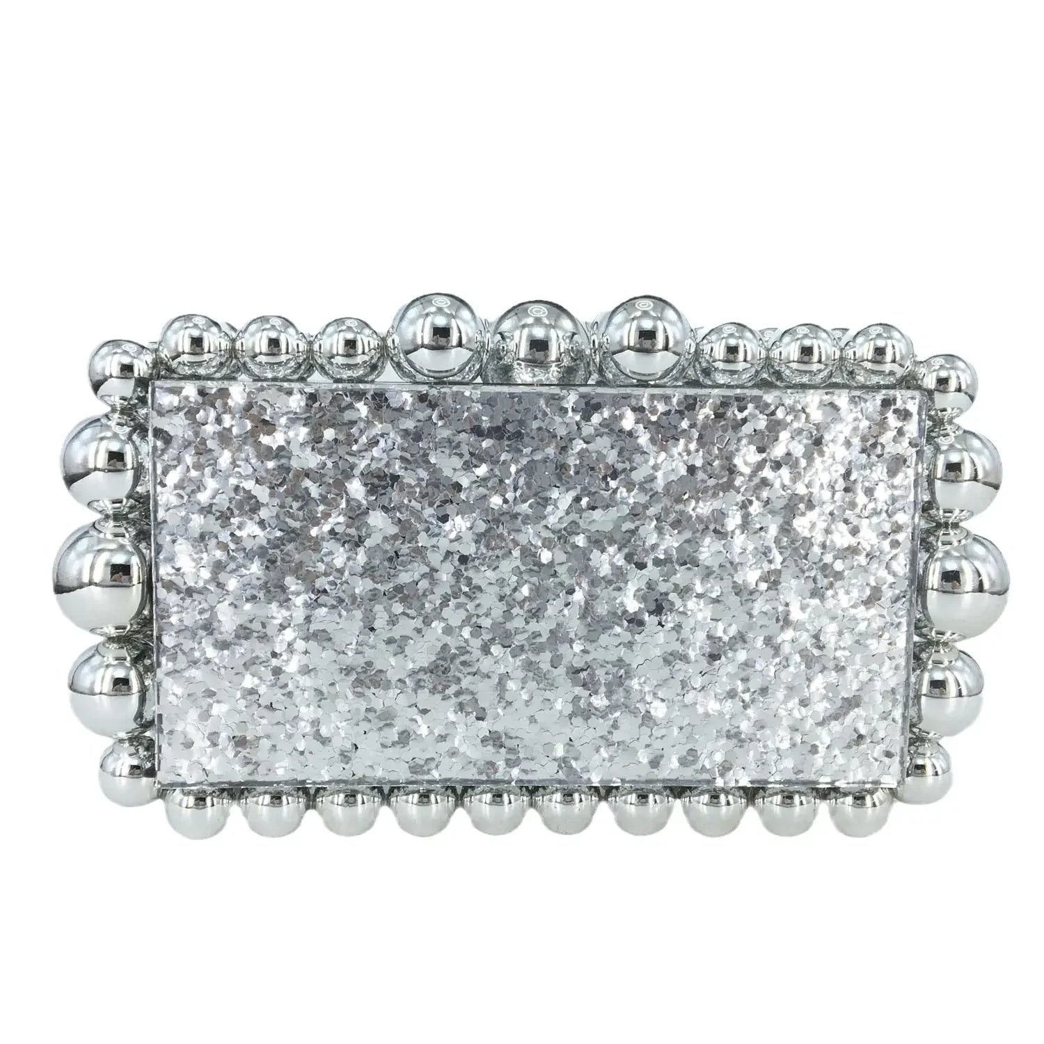 Boutique De FGG Women Acrylic Box Clutch Beaded Evening Handbags Casual Clutches Purse Chain Shoulder Bags Crossbody Bag