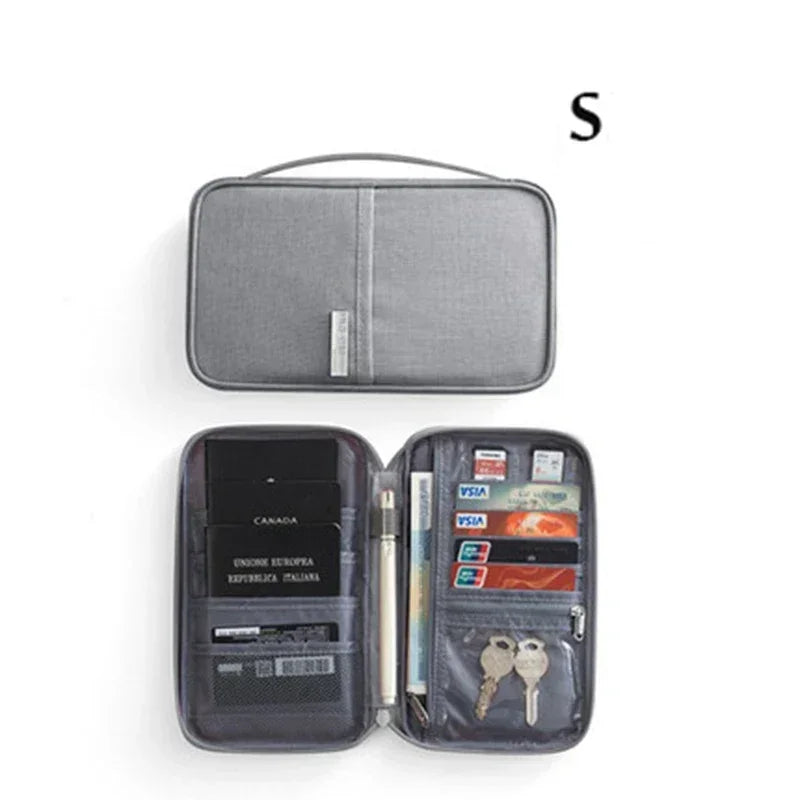New Women Multi-Function Waterproof Travel Passport Holder Cover Case Pink Bags Family Document Organizer Travel Accessories Bag
