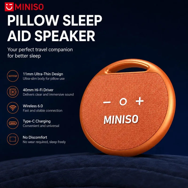 MINISO M106 Pillow Speaker Built-in White Noise Portable Bluetooth Speaker Ultra-Thin Wireless Sleep Speaker For Side Sleeper