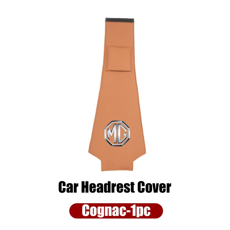 Car Headrest Storage Cover Leather Neck Pillowcase For Morris Garages MG 6 3 5 7 TF ZR ZS HS GS GT Hector RX5 RX8 350 550 Gundam