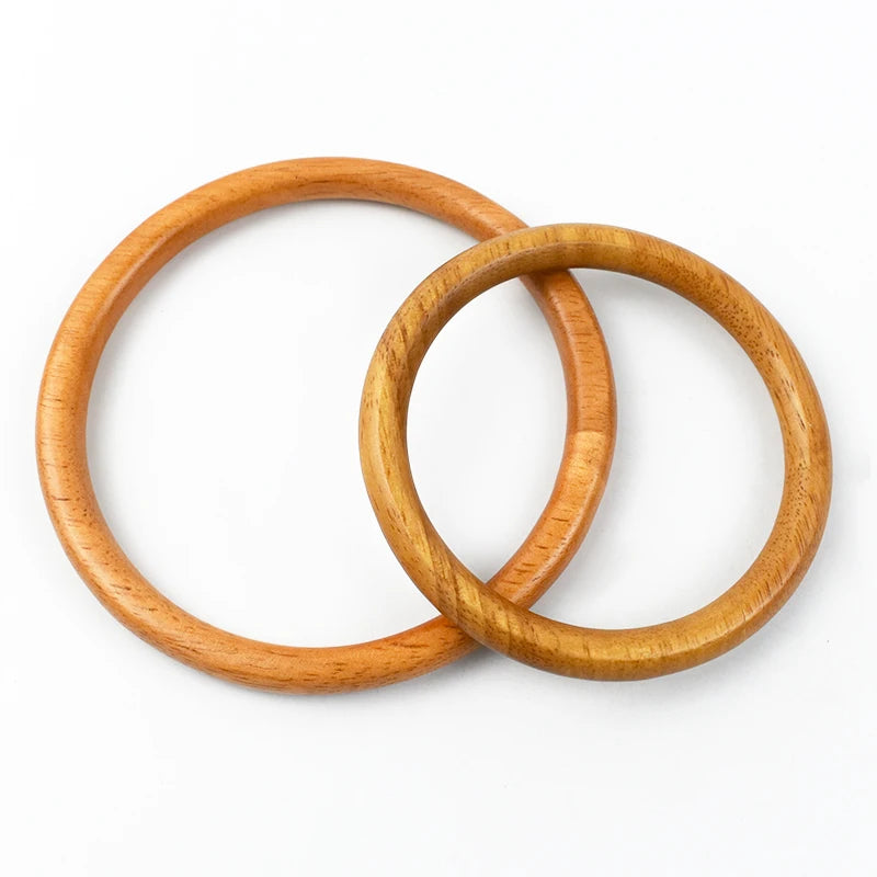 1/2Pcs 11/14cm Solid Wood Ring Bag Handles Purse Frame for Women Handbag Woven-Bag DIY Handmade Sewing Brackets Bags Accessories
