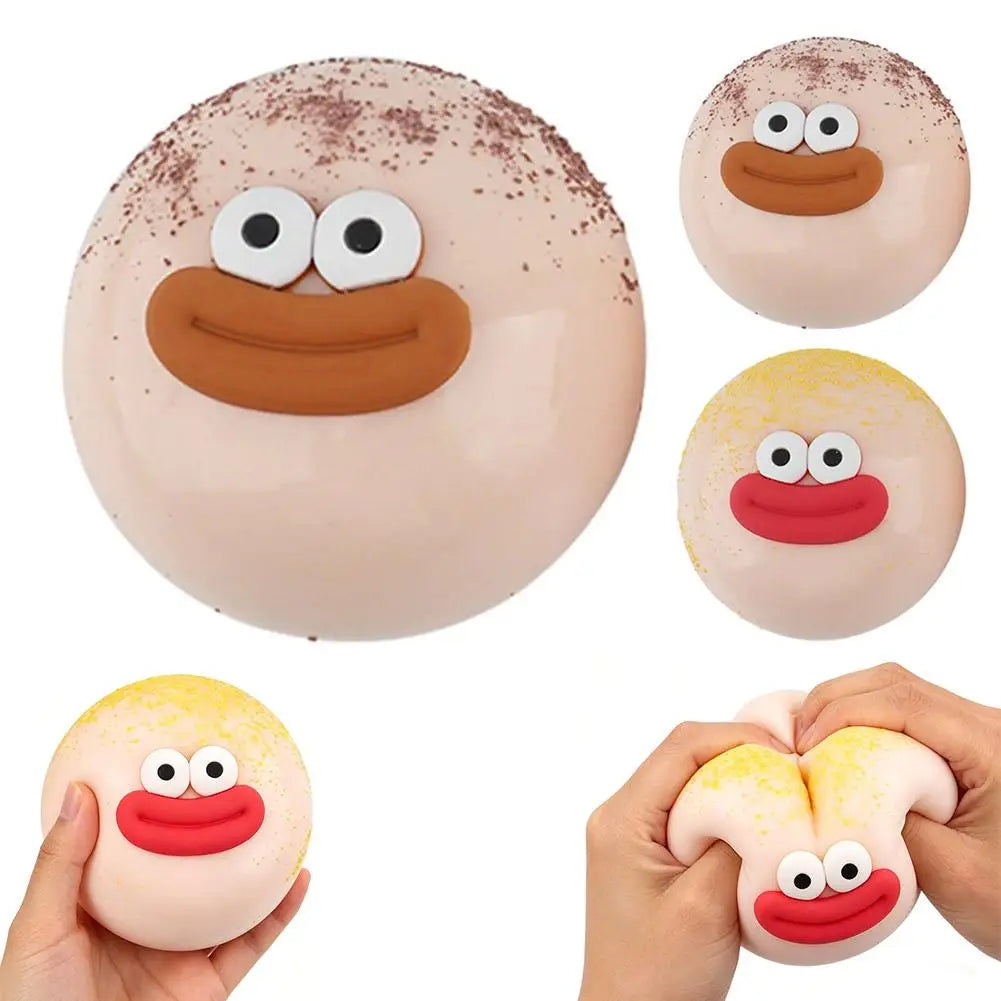 Big Mouth Mantou Stress Relief Toy Squeeze Balls Stress-Relief Squishy Toys Slow Rebound Sensory Fidget Toys For Adults Kids ﻿