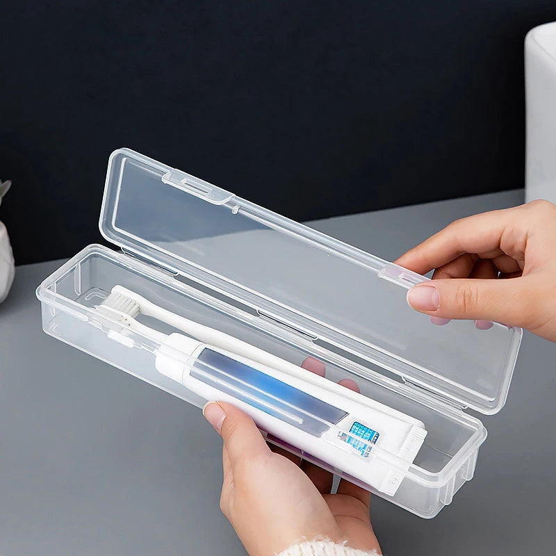 1Pcs Portable Toothbrush Box Plastic Travel Toothbrush Case Transparent Toothbrush Holder Organizer Travel Practical Accessories