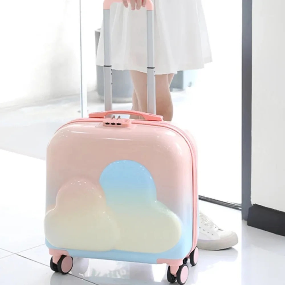 Candy Color 20-inch Thickened Children's Trolley Case Password Lock Luggage Universal Silent Wheel Boarding Travel Camping Case