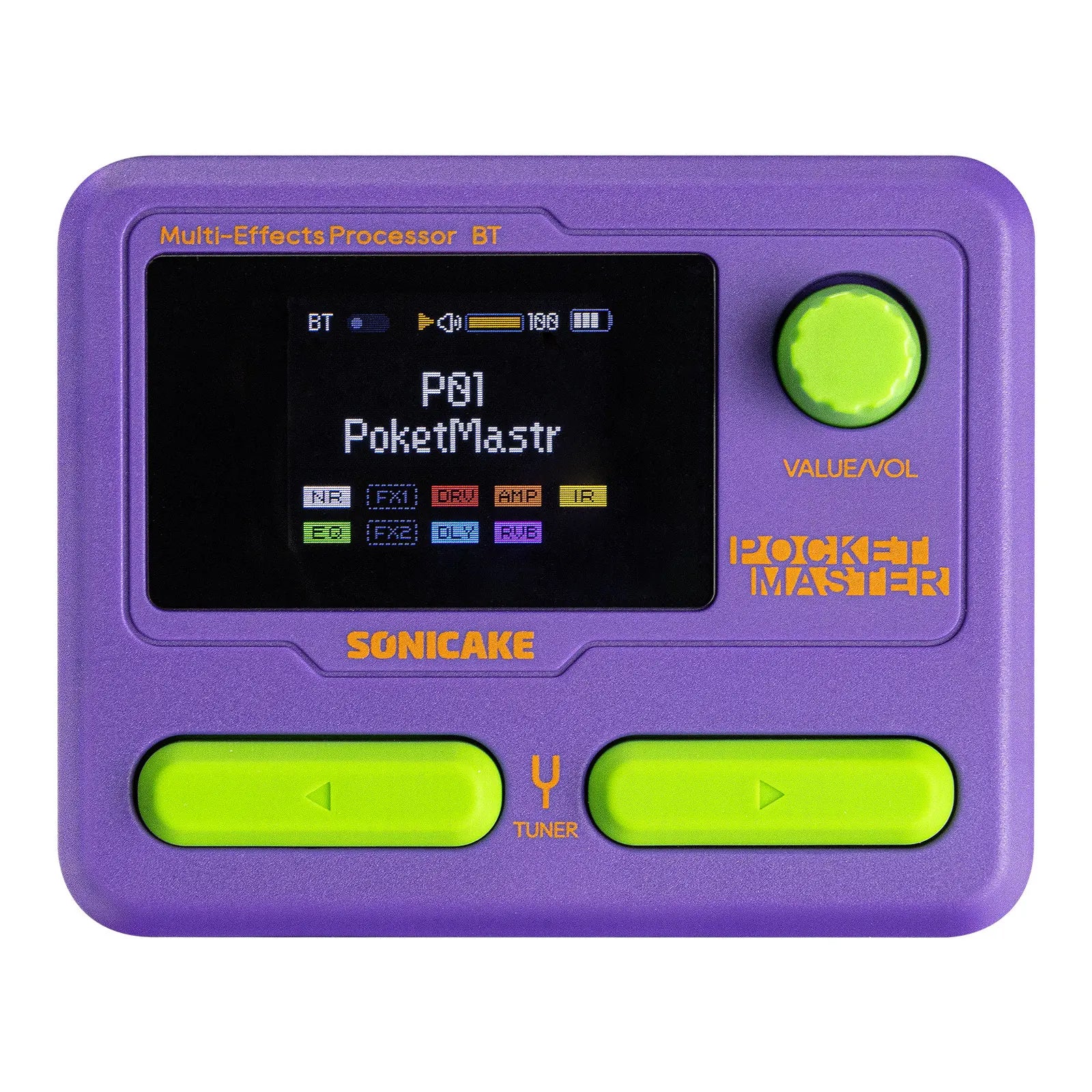SONICAKE Pocket Master Colorful Pedal English Version Guitar Bass Amp 100+ Multi-Effects Pedal Wireless APP Control QME-10