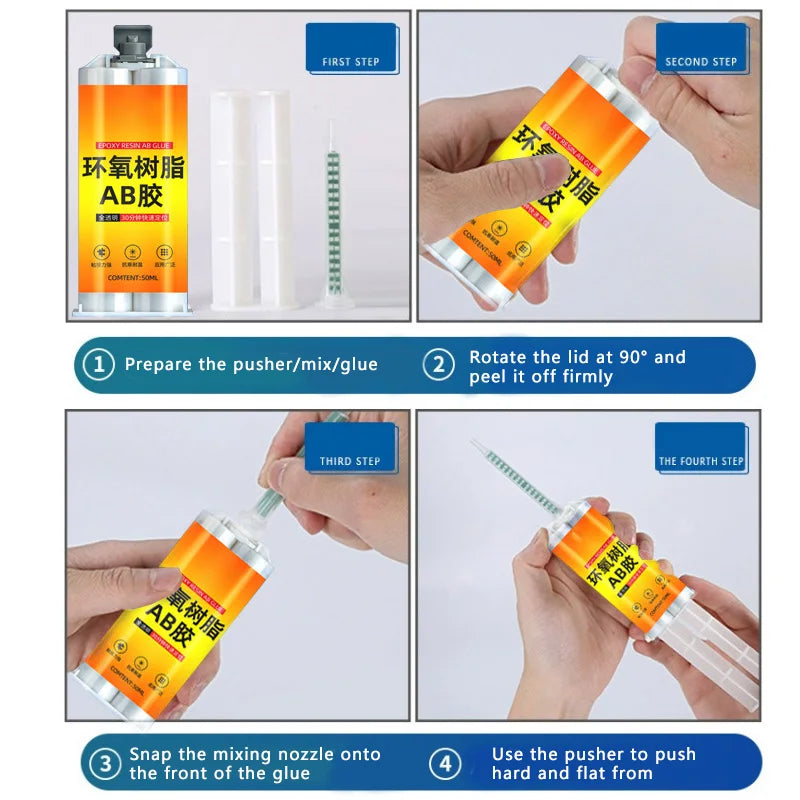 Epoxy Resin AB Glue Quick-drying Instant Adhesive for Leather Rubber Wood Metal Repair Strong Bond Sealant Liquid Adhesive