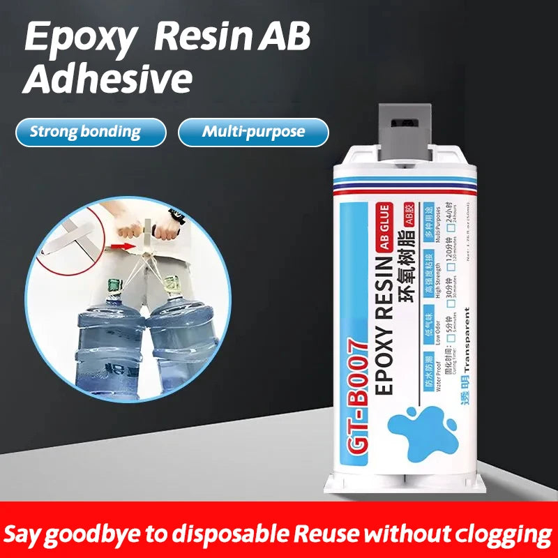 QuickDry Transparent Casting Glue High Strength Epoxy AB Adhesive Waterproof Gel for Metal and Plastic Repair 50ml/pc
