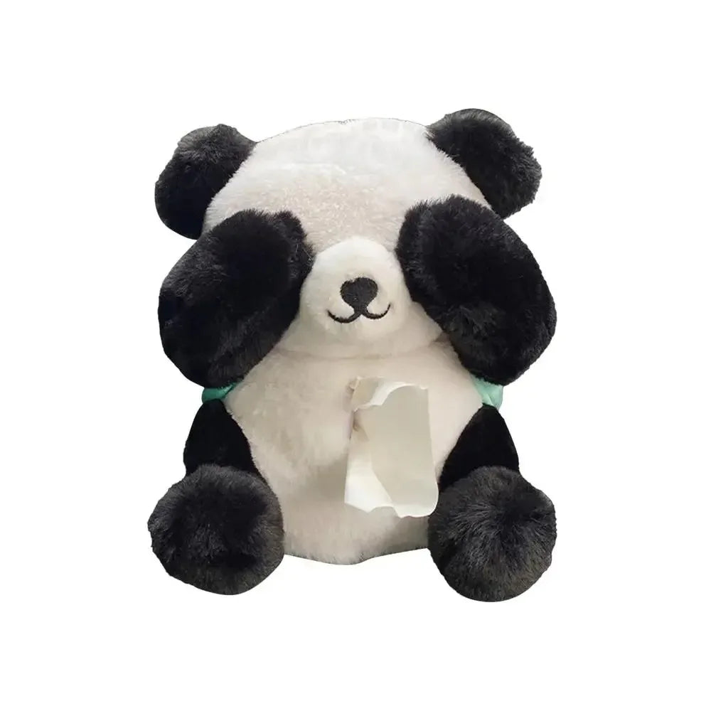 Plush Bear Car Tissue Box 2-in-1 Car Tissue Box and Trash Can Cute Napkin Tissue Paper Holder Creative Car Armrest Tissue Case