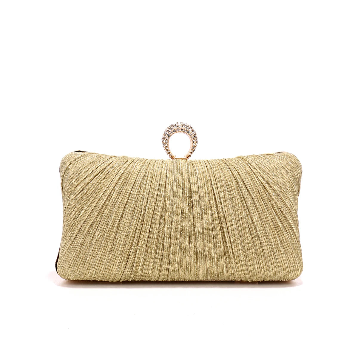 Valentine's Day Evening Bags Finger Ring Diamonds Clutch Ruched Fashion Prom Dinner Handbags With Chain Purse