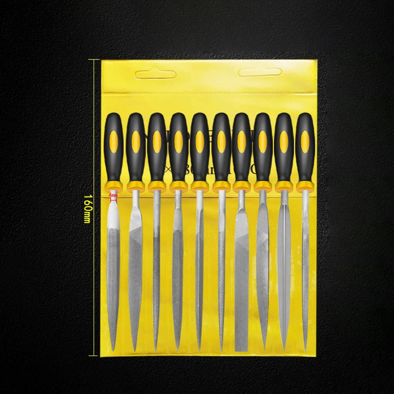 Premium Needle File Set-High-Carbon Steel Files Non-Slip Ergonomic Handles Precise Filing Wood Plastic Model Polishing Tool Set