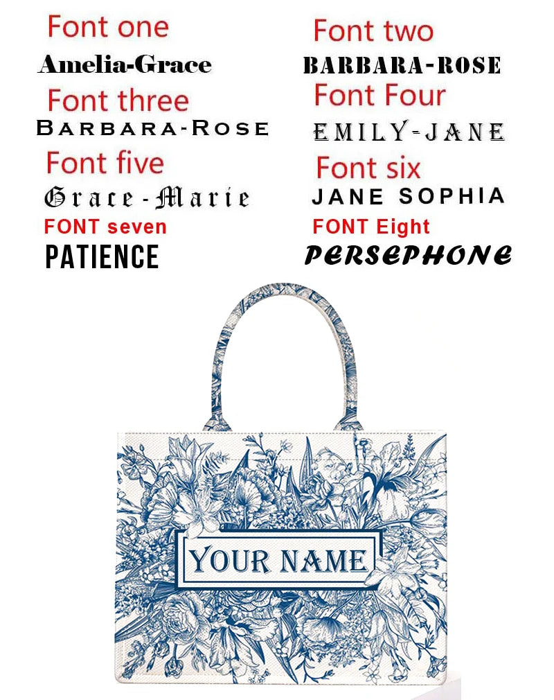 2026 New Personalized Custom Women's Tote Bag, Canvas Printed Handbag, Large Capacity Beach Bag