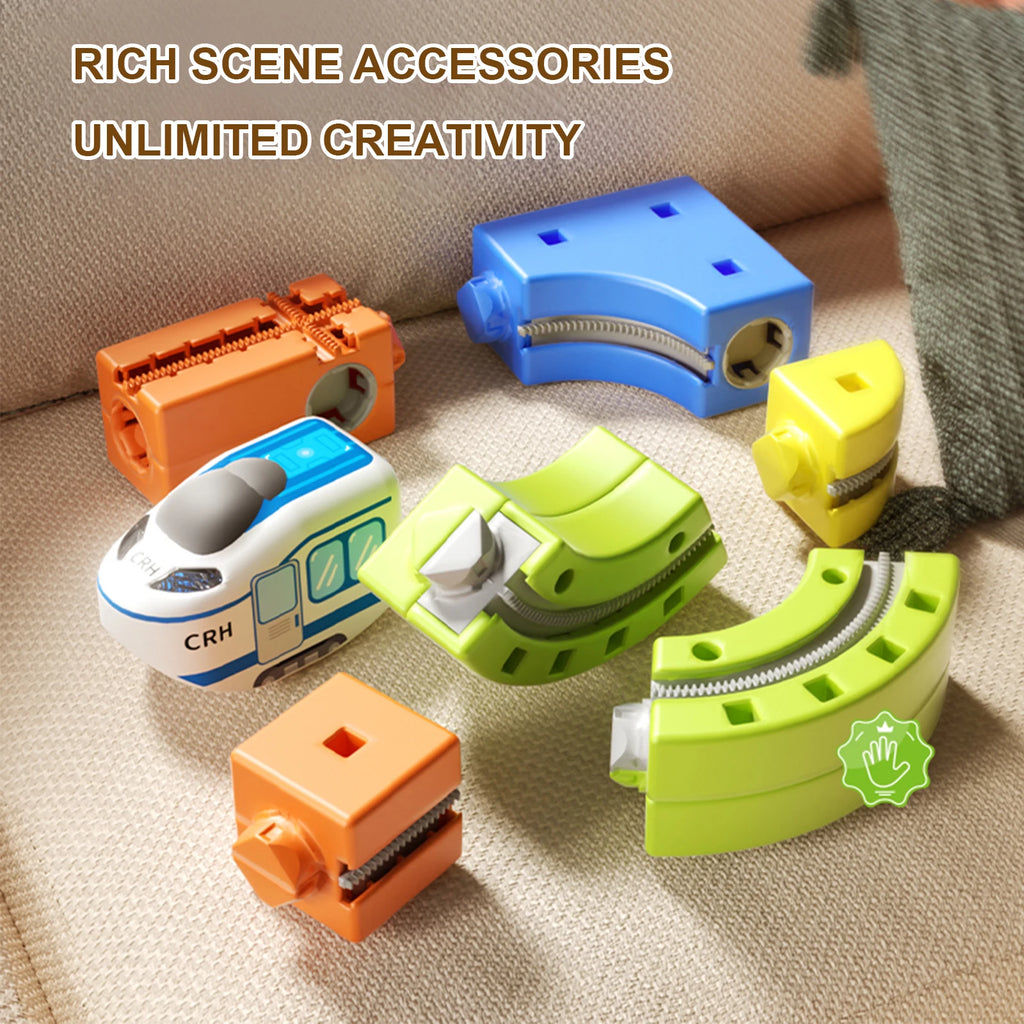 133PCS Magical Track Train Car Children Educational Electric Magnetic Levitation Train Track Cube DIY Building Toy Birthday Gift