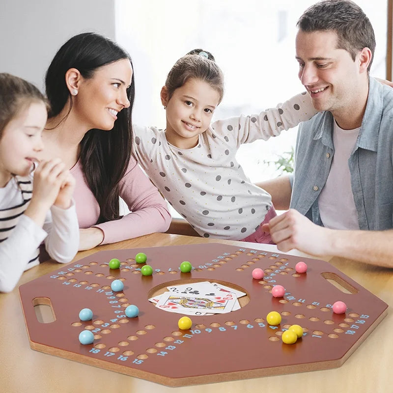 Board games, 4 players, Arabic, tabletop games, party games, travel games, strategy games, sturdy wood, walnut color