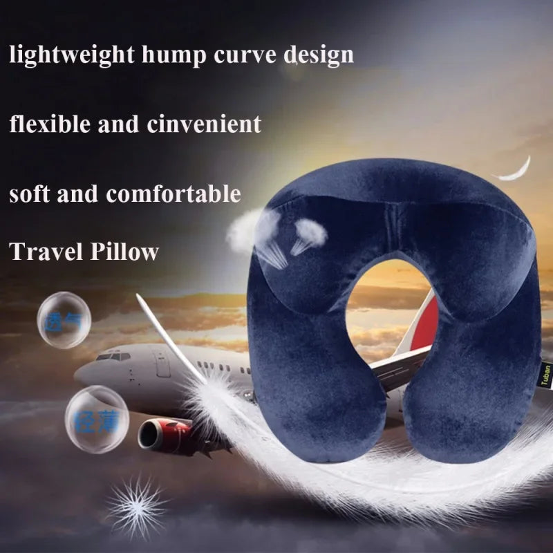 U-Shape Travel Pillow 4Colors Comfortable Pillows for Sleep for Airplane Inflatable Neck Pillow Travel Accessories Home Textile