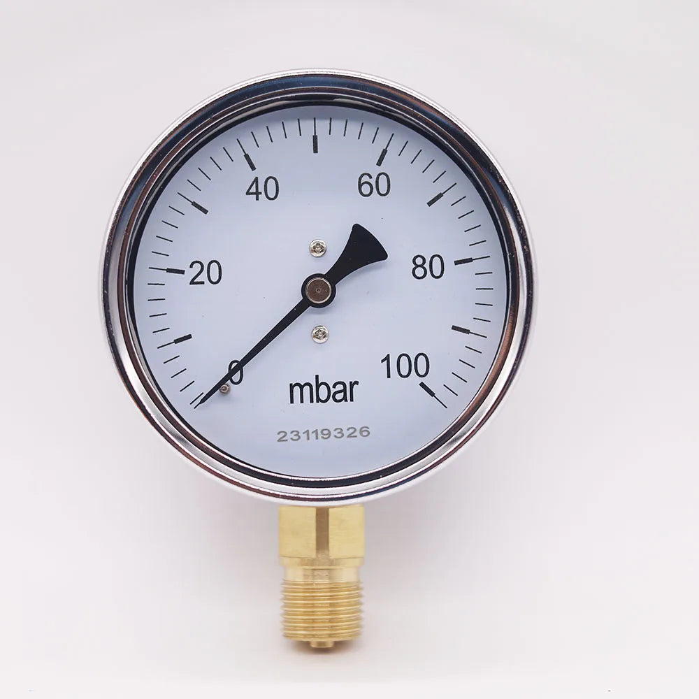 100mm Diameter Calibratable mbar Pressure Meter mbar Gauge Adjustable Gas Micro Pressure Gauge Manometer