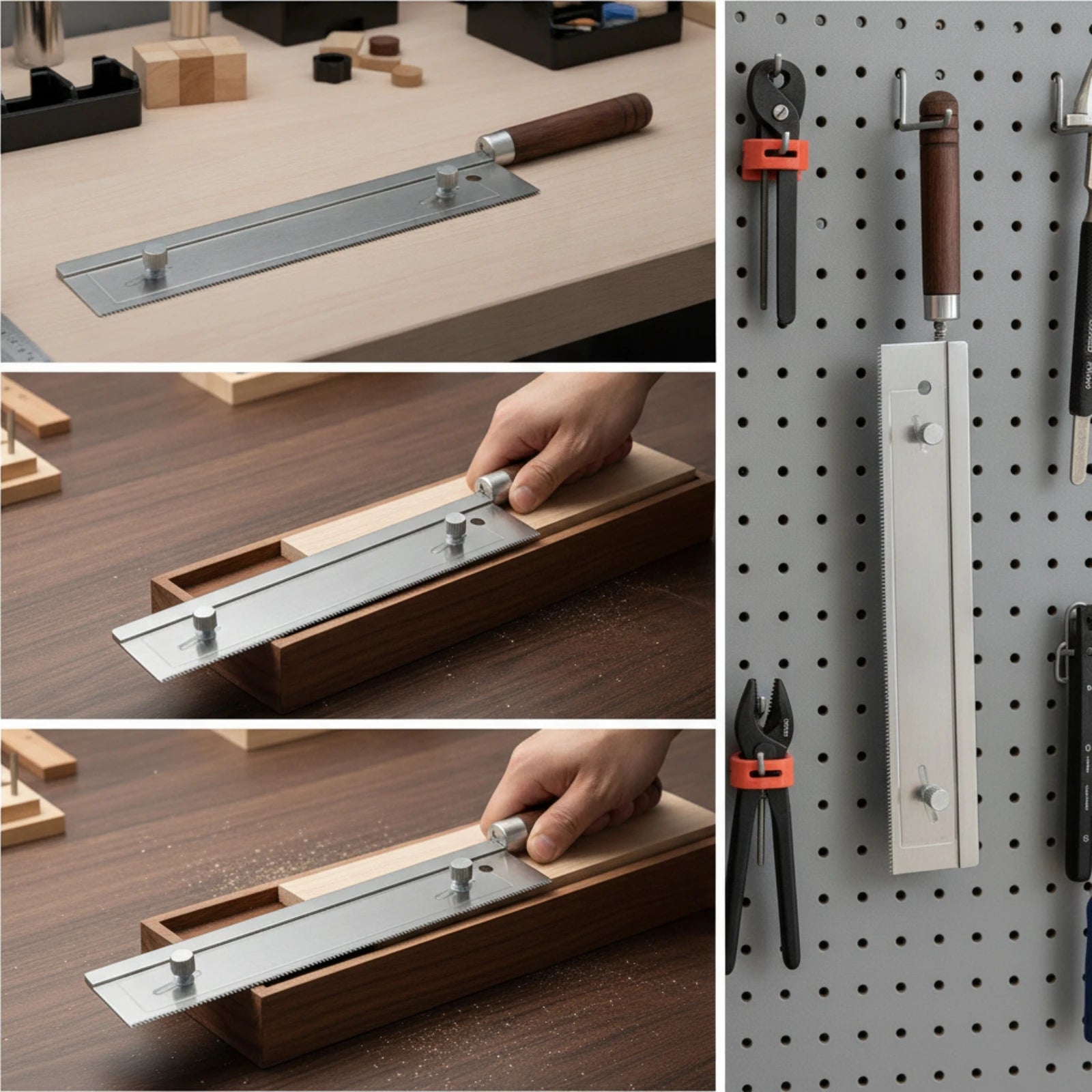 Guitar Fret Saw with Adjustable Guide Fine-Tooth Fret Slotting Saw Handsaw Wooden-Handle Precision for Luthiers