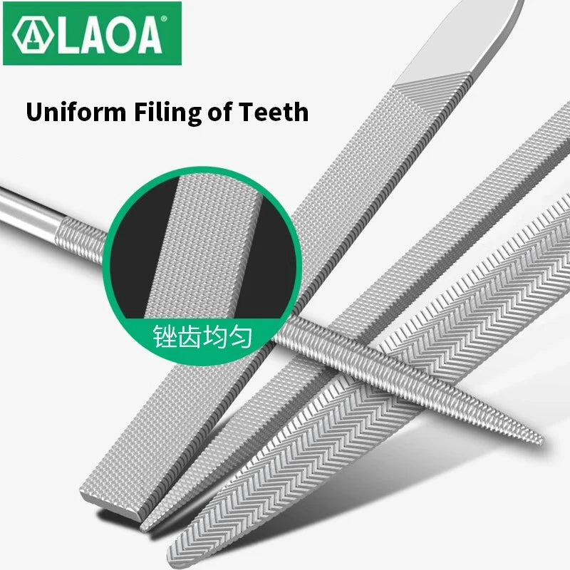 LAOA 6pcs/set&10pcs/set Mini File Set Small File Coarse Teeth Square File Half Round File Triangle File Polishing Tool