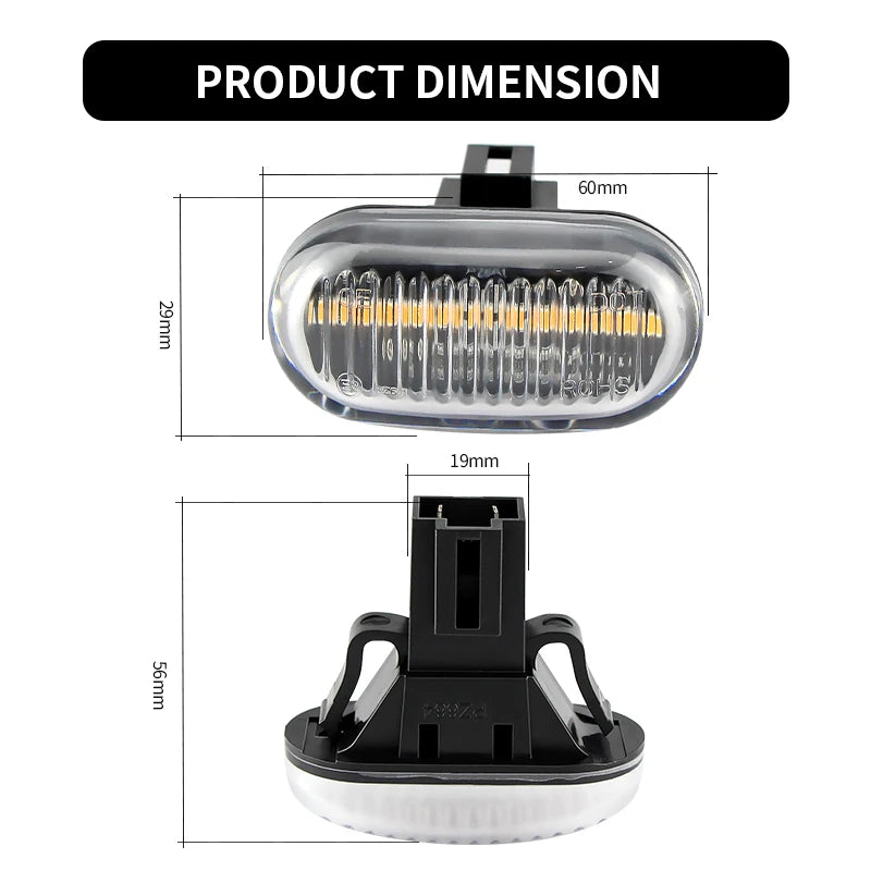 2PCS LED Side Marker Turn Signal Lights Canbus For Suzuki Grand Vitara XL-7 04- Ignis 00-03 Jimny 98- Wagon R+ 97- For Subaru