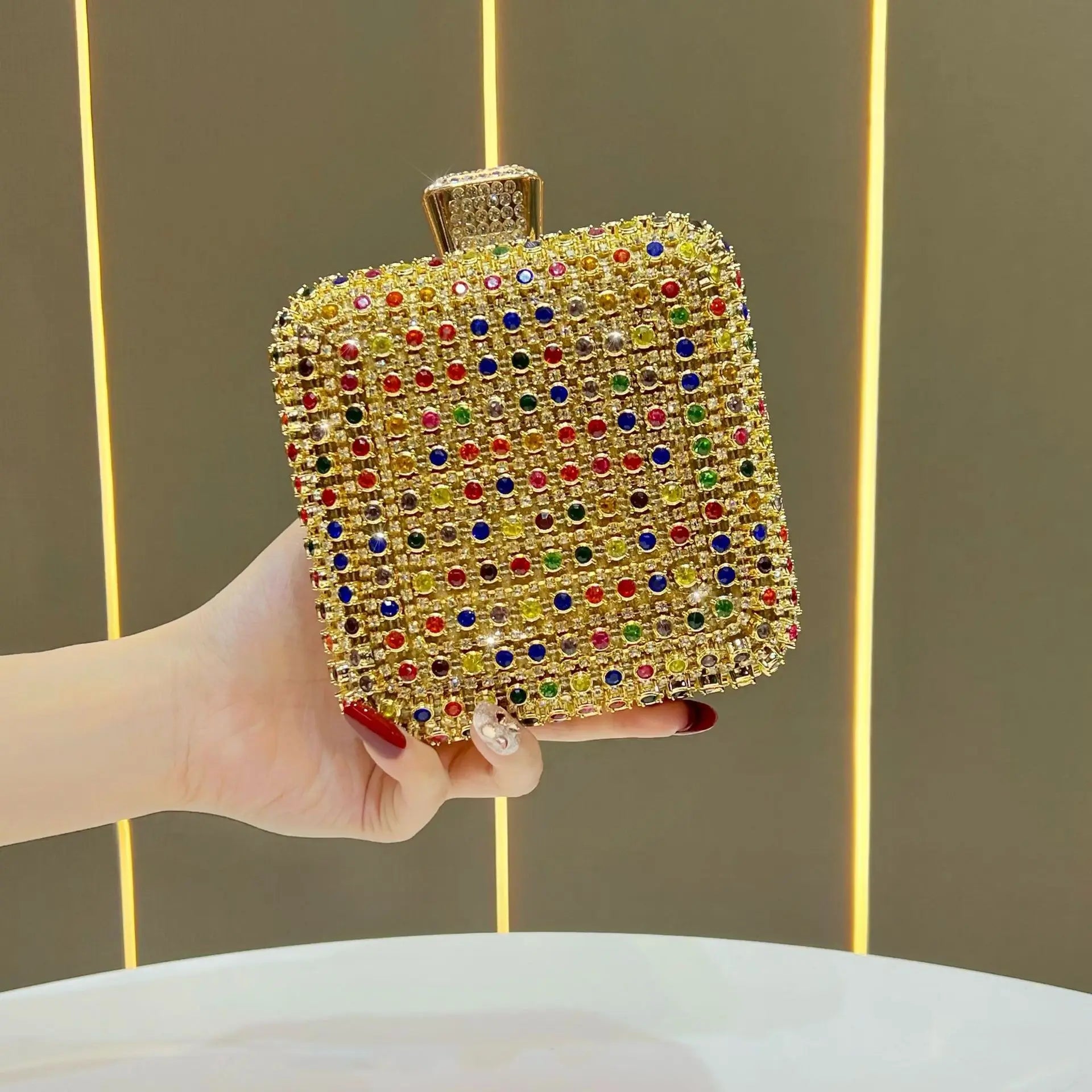 New light luxury diamond clutch  party  shiny women's handbag dress evening bag celebrity dinner bag